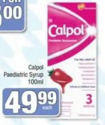 Spar Calpol Paediatric Syrup 100ml offer