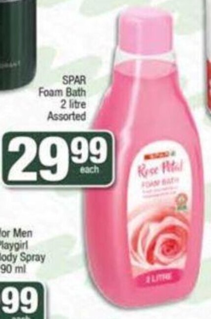 Spar Foam Bath 2 litre Assorted offer at Spar