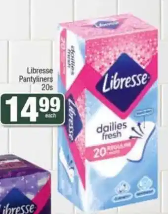 Spar Libresse Pantyliners 20's offer