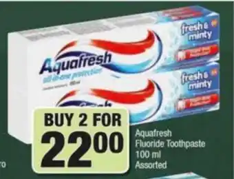 Spar Aquafresh Flouride Toothpaste 100ml offer