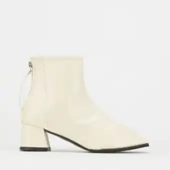 Zando Utopia square toe low block heel booties natural offer