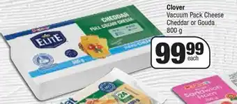 Spar Clover Vacuum Pack Cheese Cheddar or Gouda 800 g offer