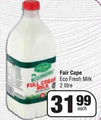 Spar Fair Cape Eco Fresh Milk 2 litre offer