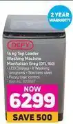 Defy 14kg top loader washing machine manhattan grey dtl 160