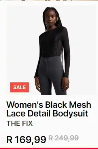 The FIX Women's black mesh lace detail bodysuit offer