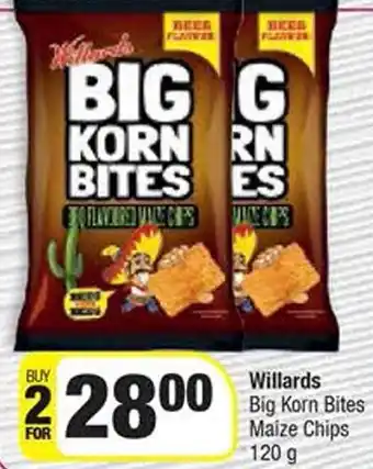 Spar Willards Big Korn Bites Maize Chips offer