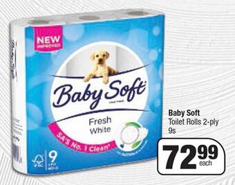 Spar Baby Soft Toilet Rolls 2-ply 9s offer