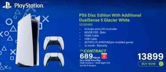 PS5 Disc Edition With Additional DualSense 5 Glacier White