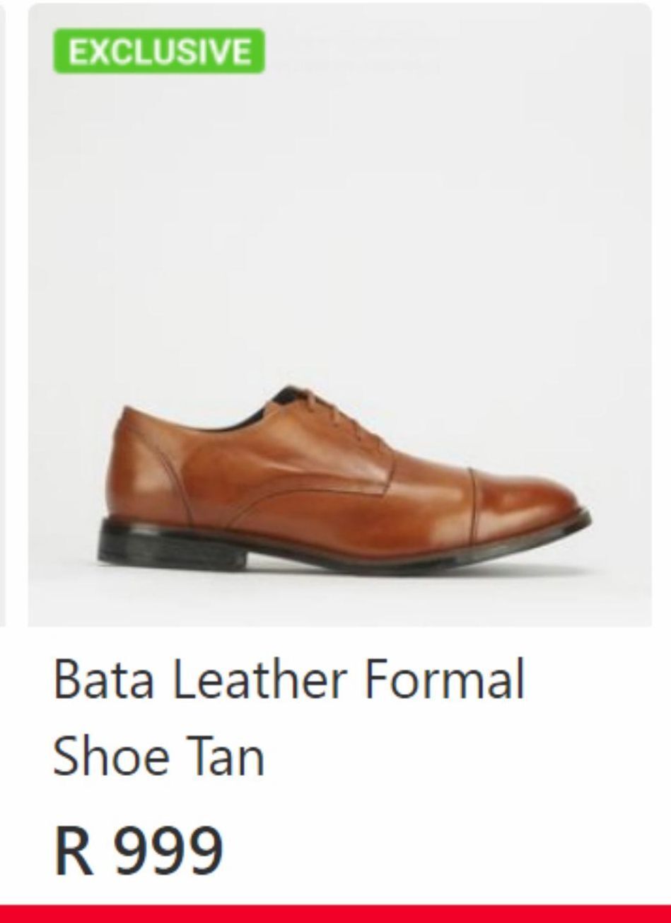 Bata leather formal shoe tan offer at Bata