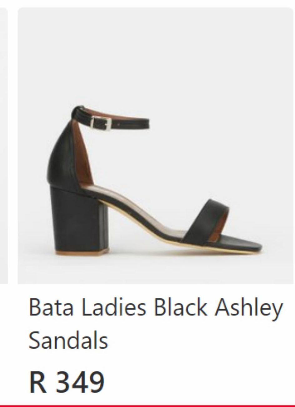 Bata ladies black ashley sandals offer at Bata