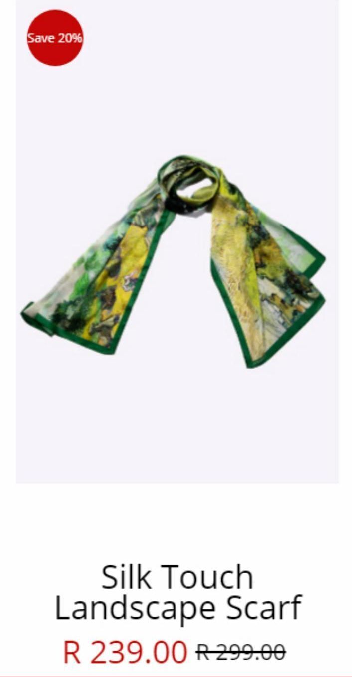 Silk touch lanscape scarf offer at Jo Borkett