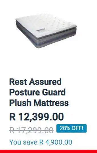 Rest assured posture guard plush mattress