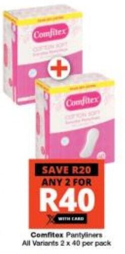 Comfitex Pantyliners All Variants 2 x 40 per pack