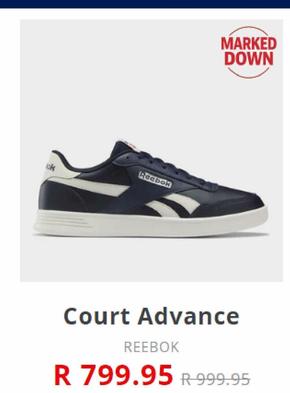 Courte advance reebok offer at Tekkie Town