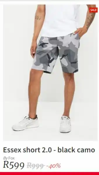 Superbalist Essex short 2.0 black camo offer