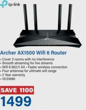 Incredible Connection Archer ax1500 wifi 6 router offer