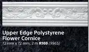 Builders Warehouse Upper edge polystyrene flower cornice 2m, 72mm x 72mm offer