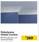 Builders Warehouse Polyurethane flower cornice 3 pack 2m, 86mm x 65mm offer