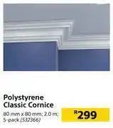 Builders Warehouse Polyurethane classic cornice 5 pack 2.0m, 80mm x 80mm offer
