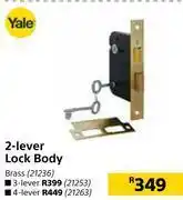 Builders Warehouse Yale 2 lever brass lock body offer
