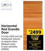 Builders Warehouse Lotus horizontal red grandis door 2m (h) x 813mm (w) offer