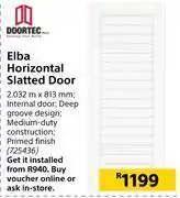 Builders Warehouse Doortec elba horizontal slated door 2.032m x 813mm offer