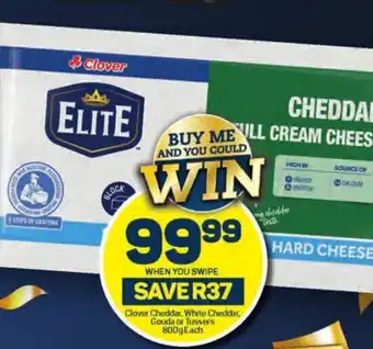 Pick n Pay Clover Cheddar, White Cheddar, Gouda or Tussers 800gEach offer