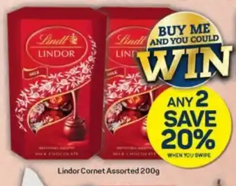 Pick n Pay Lindor Cornet Assorted 200g offer