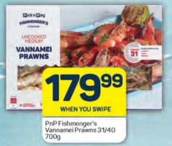 Pick n Pay PnP Fishmonger's Vannamei Prawns 31/40 700g offer