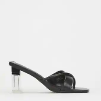 Zando Utopia asymmetric slip on sandals black offer