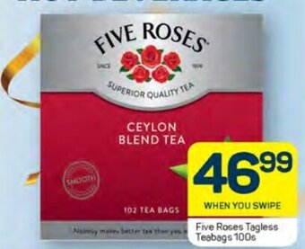 Pick n Pay Five Roses Tagless Teabags 100s offer