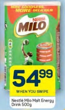 Pick n Pay Nestlé Milo Malt Energy Drink 500g offer