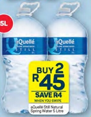 Pick n Pay aQuellé Still Natural Spring Water 5 Litre offer