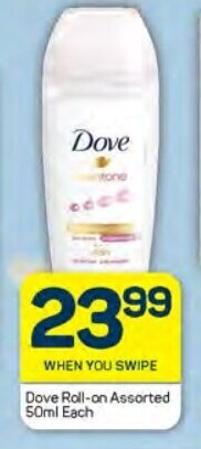 Pick n Pay Dove Roll-on Assorted 50ml Each offer