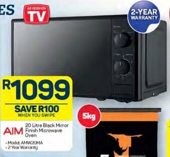 Pick n Pay AIM 20 Litre Black Mirror Finish Microwave Oven offer