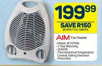 AIM Fan Heater offer at Pick n Pay