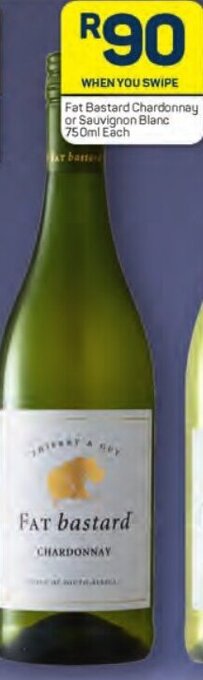 Fat Bastard Chardonnay or Sauvignon Blanc 750ml Each