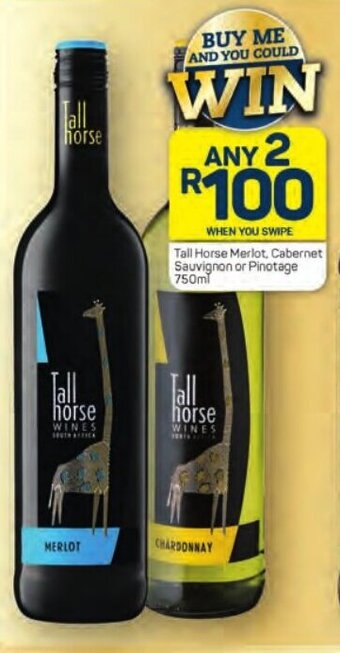 Pick n Pay Tall Horse Merlot, Cabernet Sauvignon or Pinotage 750ml offer