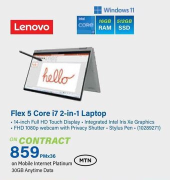 Incredible Connection Flex 5 Core i7 2-in-1 Laptop offer