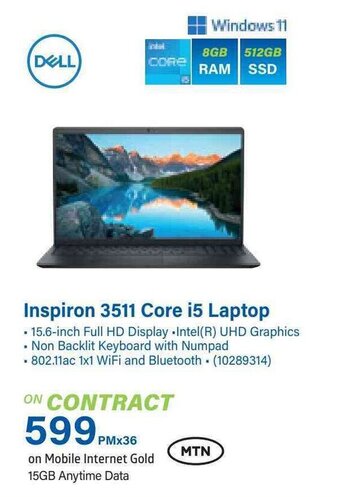 Incredible Connection Inspiron 3511 Core i5 Laptop offer