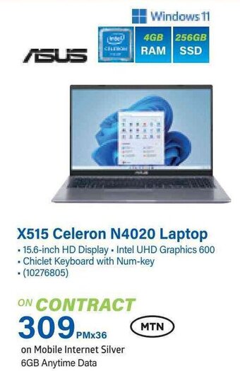 Incredible Connection X515 Celeron N4020 Laptop offer
