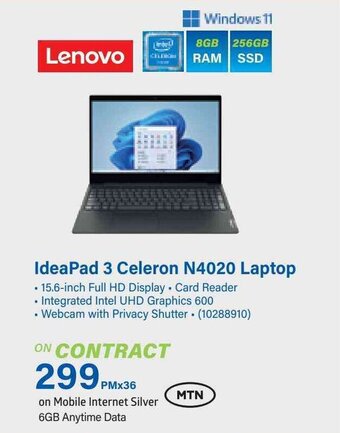 Incredible Connection IdeaPad 3 Celeron N4020 Laptop offer