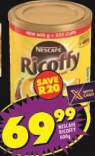 Shoprite Nescafe Ricoffy 600g offer