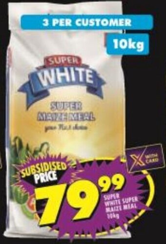 Shoprite SUPER WHITE SUPER MAIZE MEAL 10kg offer