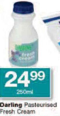 Checkers Darling Pasteurised Fresh Cream offer