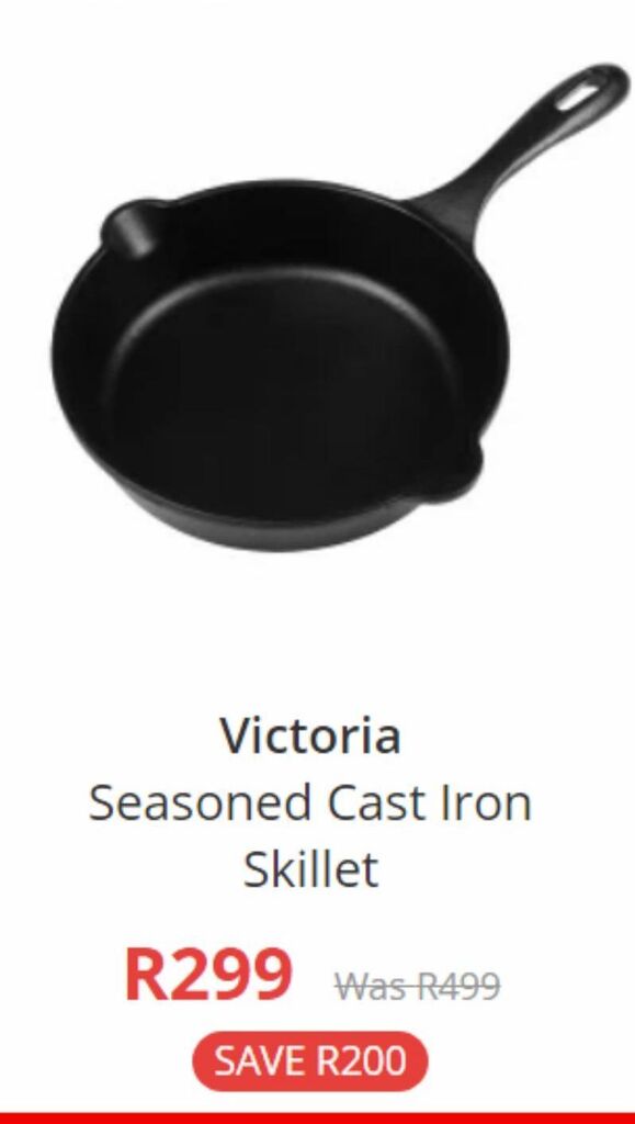 Seasoned cast iron skillet offer at Yuppie Chef
