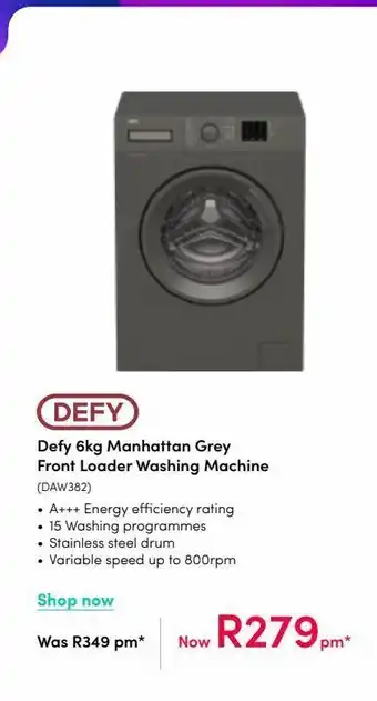 Teljoy Washing machine defy 6kg offer