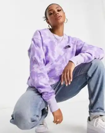 The north face essential sweatshirt in lilac tie dye exclusive at asos