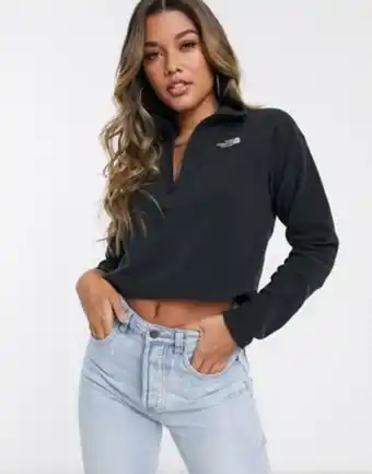 Asos The north face 100 glacier 1/4 zip cropped fleece in black offer