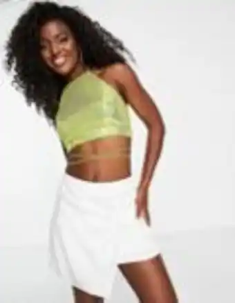 Asos Miss selfridge sequin stappy halter top yellow offer